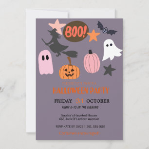Niedlich Ghost & Pumpkin Halloween Einladung