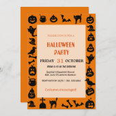 Niedlich Ghost & Pumpkin Halloween Einladung (Vorne/Hinten)