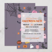 Niedlich Ghost & Pumpkin Halloween Einladung (Vorne/Hinten)