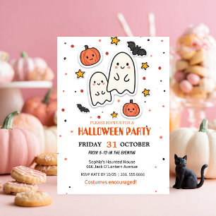 Niedlich Ghost & Pumpkin Halloween Einladung