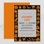 Niedlich Ghost & Pumpkin Halloween Einladung (Vorne/Hinten)