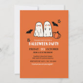 Niedlich Ghost & Pumpkin Halloween Einladung (Rückseite)