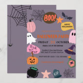 Niedlich Ghost & Pumpkin Halloween Einladung (Vorne/Hinten)