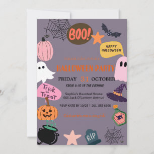Niedlich Ghost & Pumpkin Halloween Einladung