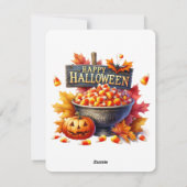 Niedlich Ghost Pumpkin Halloween Feiertagskarte (Rückseite)