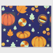 Niedlich Ghost Pumpkin Halloween Holiday Geschenkpapier (Flach)