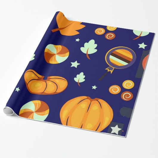 Niedlich Ghost Pumpkin Halloween Holiday Geschenkpapier (Ungerollt)