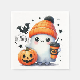 Niedlich Ghost Pumpkin Halloween Holiday Serviette