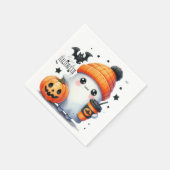Niedlich Ghost Pumpkin Halloween Holiday Serviette (Ecke)