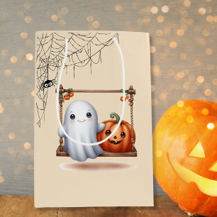 Niedlich Ghost Pumpkin Halloween Mittlere Geschenktüte
