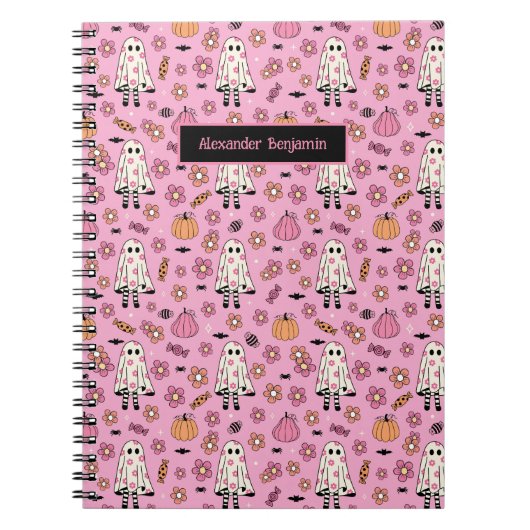 Niedlich Ghost Pumpkin Halloween Notizblock (Vorderseite)