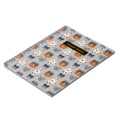 Niedlich Ghost Pumpkin Halloween Notizblock (Linke Seite)