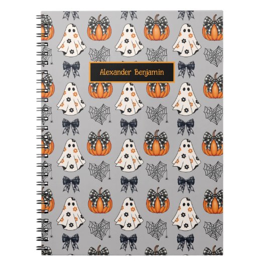 Niedlich Ghost Pumpkin Halloween Notizblock (Vorderseite)