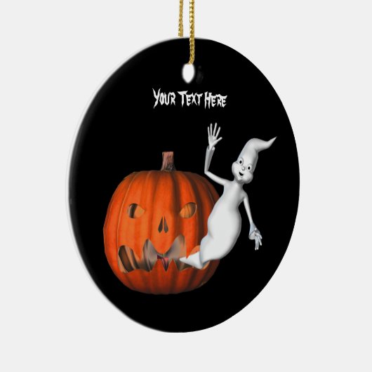 Niedlich Ghost Pumpkin Halloween Ornament (Rechts)