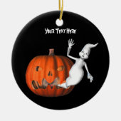 Niedlich Ghost Pumpkin Halloween Ornament (Vorne)