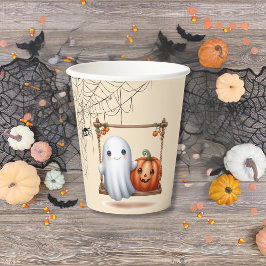 Niedlich Ghost Pumpkin Halloween Pappbecher