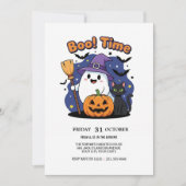 Niedlich Ghost & Pumpkin Halloween-Party Einladung (Vorderseite)