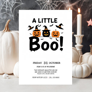 Niedlich Ghost & Pumpkin Halloween-Party Einladung