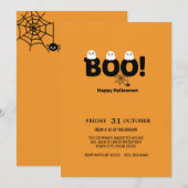 Niedlich Ghost & Pumpkin Halloween-Party Einladung (Vorne/Hinten)