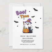 Niedlich Ghost & Pumpkin Halloween-Party Einladung (Vorderseite)