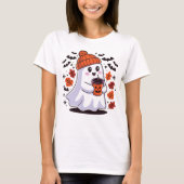 Niedlich Ghost Pumpkin Halloween Spooky T - Shirt (Vorderseite)