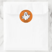 Niedlich Ghost Pumpkin Happy Halloween Personalisi Runder Aufkleber (Tasche)