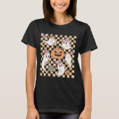 Niedlich Ghost Pumpkin Retro Halloween T-Shirt (Vorderseite)
