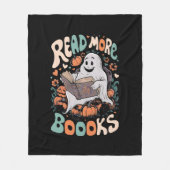 Niedlich Ghost Read More Books Lehrerin Halloween Fleecedecke (Vorderseite)