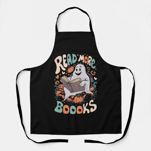 Niedlich Ghost Read More Books Lehrerin Halloween Schürze (Vorderseite)