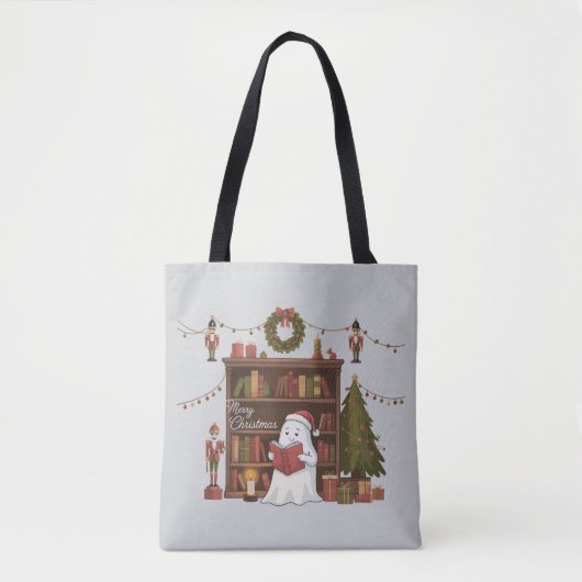 Niedlich Ghost Reading Book Christmas Reading Tasche (Vorderseite)