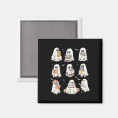 Niedlich Ghost Reading Book Lovers Halloween Funny Magnet (Vorderseite/Rückseite)
