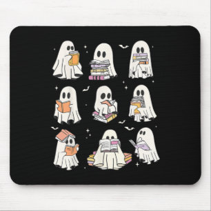 Niedlich Ghost Reading Book Lovers Halloween Funny Mousepad