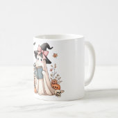 Niedlich Ghost Reading Book Lovers Halloween Ghost Kaffeetasse (VorderseiteRechts)