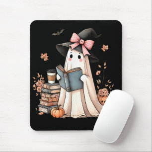 Niedlich Ghost Reading Book Lovers Halloween Ghost Mousepad