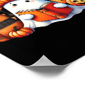 Niedlich Ghost Reading Book Lovers Halloween Ghost Poster (Ecke)