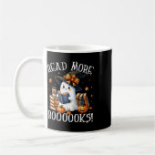 Niedlich Ghost Reading Book Lovers Halloween Lesen Kaffeetasse (Links)