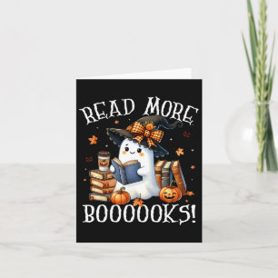 Niedlich Ghost Reading Book Lovers Halloween Lesen Karte