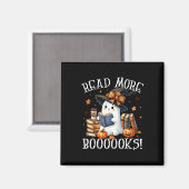 Niedlich Ghost Reading Book Lovers Halloween Lesen Magnet (Vorderseite/Rückseite)
