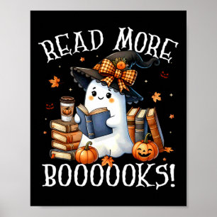 Niedlich Ghost Reading Book Lovers Halloween Lesen Poster