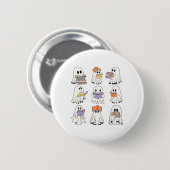 Niedlich Ghost Reading Books Funny Halloween Books Button (Vorne & Hinten)