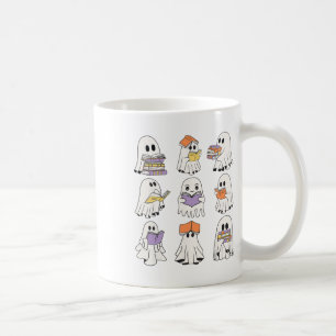 Niedlich Ghost Reading Books Funny Halloween Books Kaffeetasse