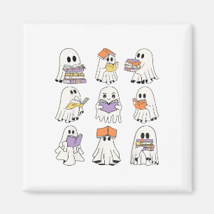 Niedlich Ghost Reading Books Funny Halloween Books Magnet