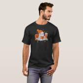 Niedlich Ghost Reading Buch Halloween Coffee Lover T-Shirt (Vorne ganz)