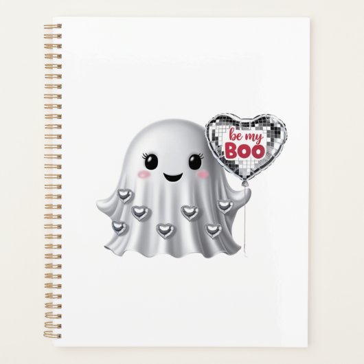 Niedlich Ghost Romantisches Valentinmuster Planer (Vorderseite)