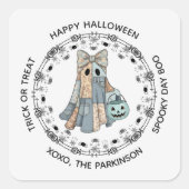 Niedlich Ghost Round Sticker - Happy Halloween Des (Vorderseite)
