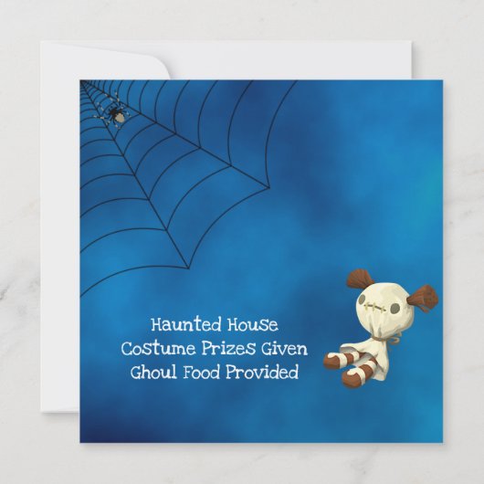 Niedlich Ghost Sensenmann und Jack-o-Laterne Hallo Einladung (Rückseite)