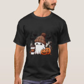 Niedlich Ghost Shirt Fall Pumpkin Tshirt Kaffee Lo (Vorderseite)