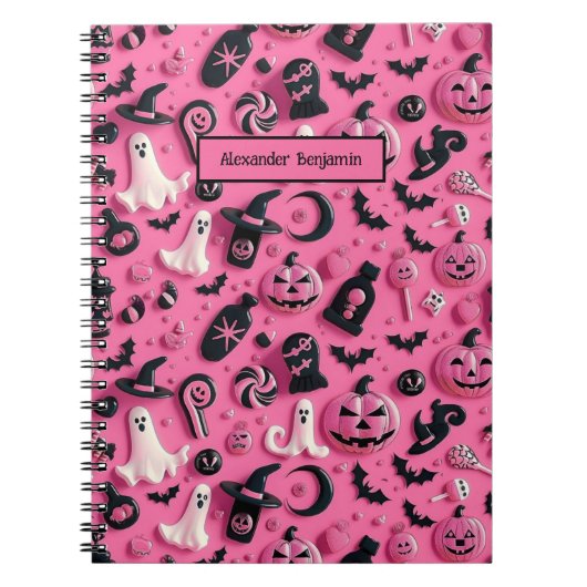 Niedlich Ghost Skull Pumpkin Halloween Notizblock (Vorderseite)