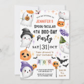 Niedlich Ghost Spooktacular Halloween 4. Geburtsta Einladung (Vorderseite)