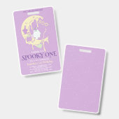 Niedlich Ghost Spooky Ein 1. Geburtstag Halloween  Ausweis (Vorder- & Rückseite)
